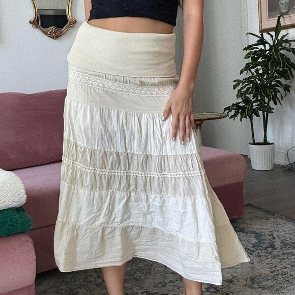 Dresses & Skirts - Cream Flowy Maxi Dress